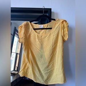 Yellow crop top slit back top Urban Outfitters